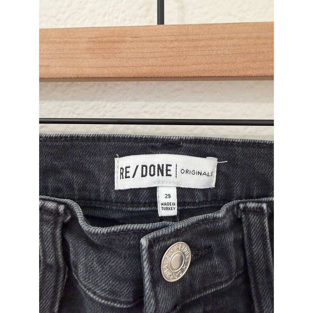 Re/Done Jeans Women's Size 29 Black Denim High Waisted Button Fly Straight Leg - Picture 3 of 8
